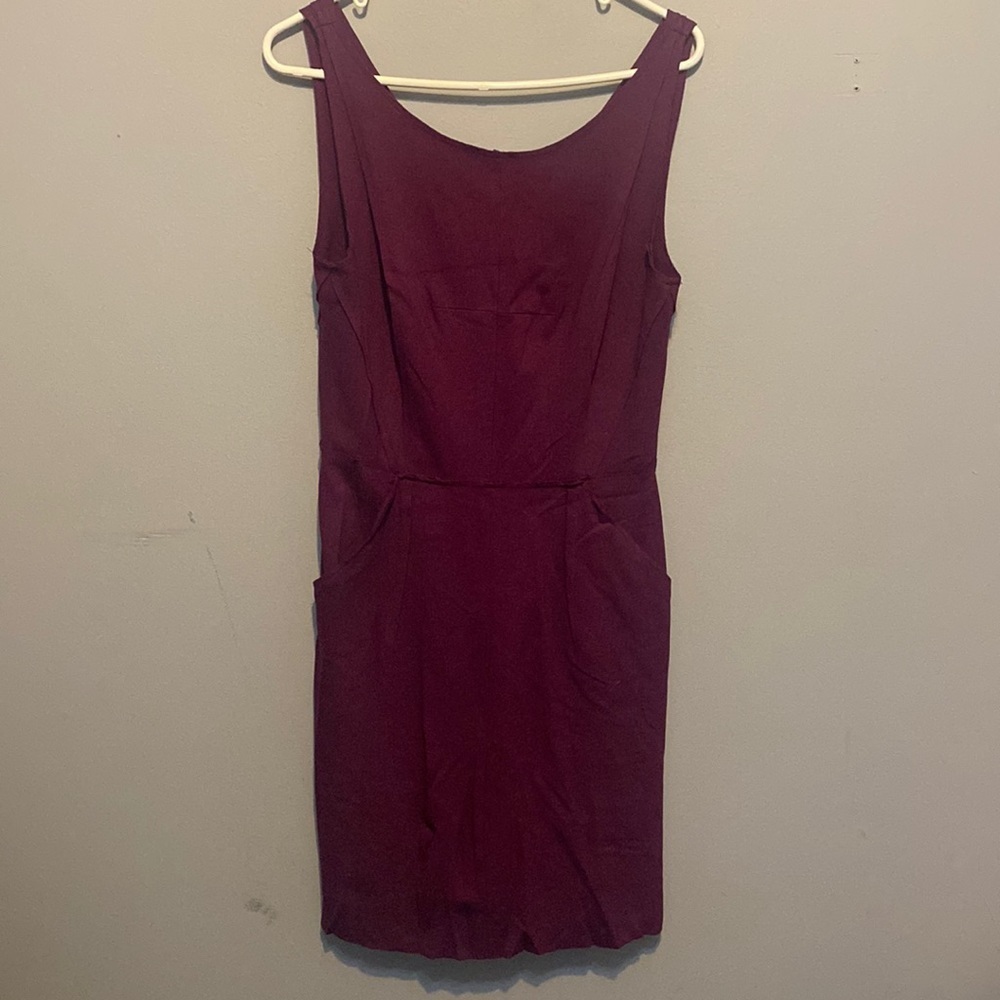 Milly purple raw edge tank dress size 8